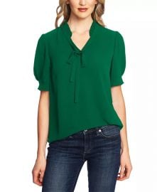 CeCe Ruffled V-Neck Tie Top   Reviews - Tops - Women - Macy s at Macys